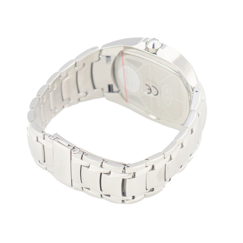 Chronotech Silberne Edelstahl-Armbanduhr