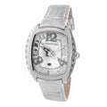 Chronotech Silbernes Lederkleid-Uhr
