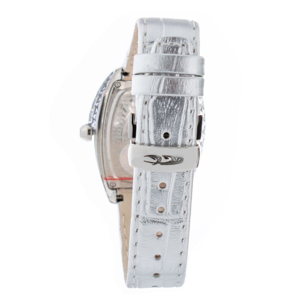 Chronotech Silbernes Lederkleid-Uhr