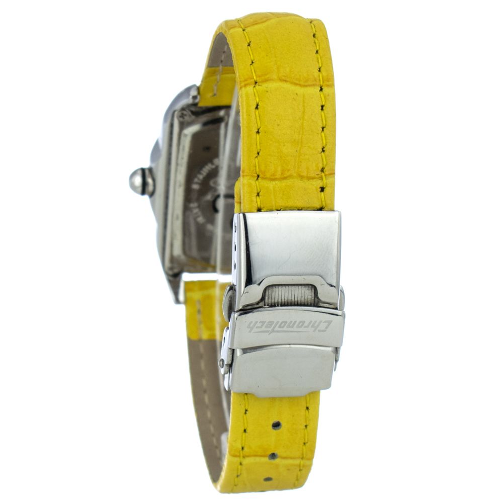 Chronotech Gelbe Leder-Kleidungsuhr