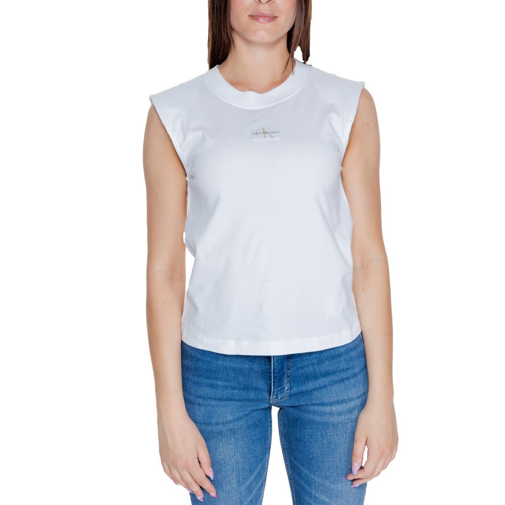 Calvin Klein Jeans Weißes Baumwoll-T-Shirt