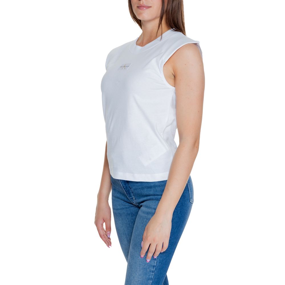 Calvin Klein Jeans Weißes Baumwoll-T-Shirt