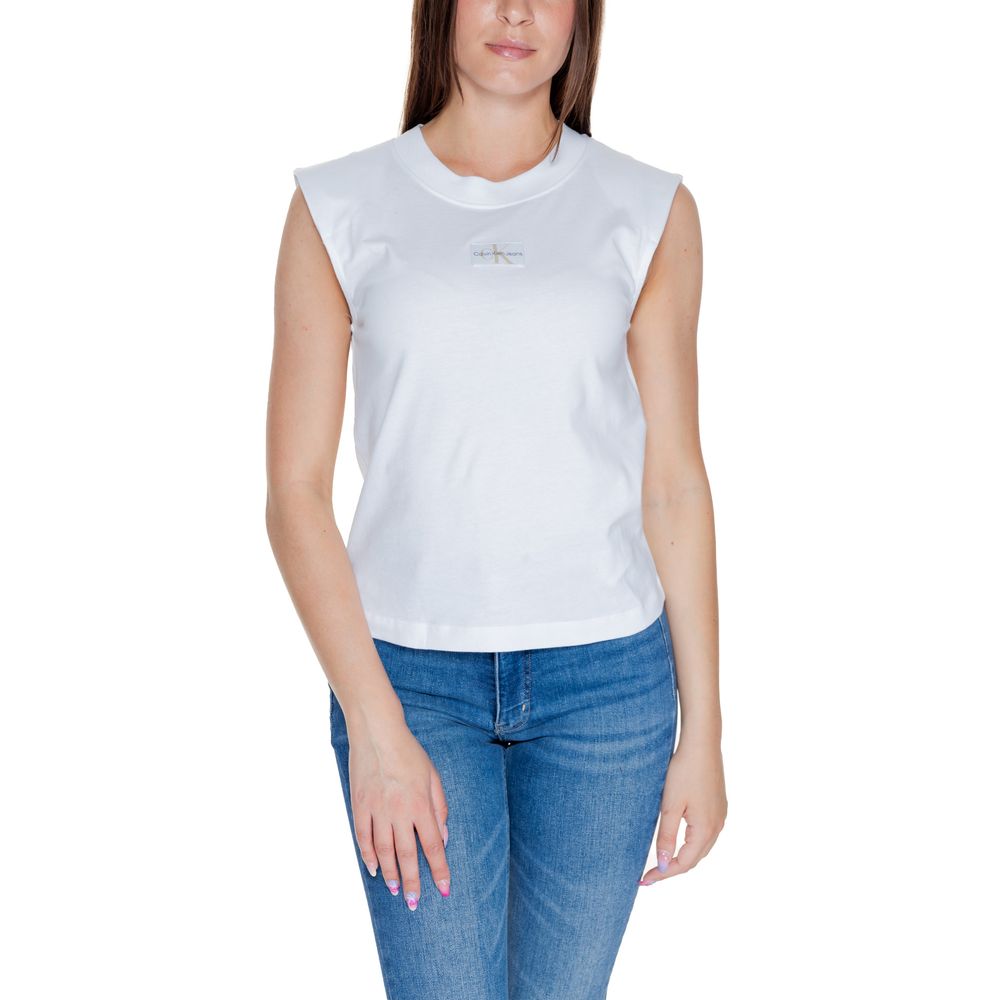 Calvin Klein Jeans Weißes Baumwoll-T-Shirt