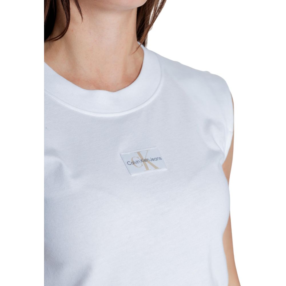 Calvin Klein Jeans Weißes Baumwoll-T-Shirt