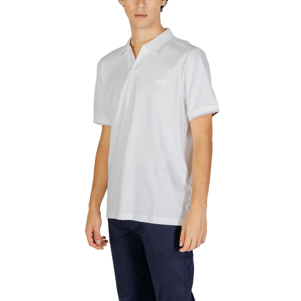 Calvin Klein Jeans Weißes Poloshirt aus Baumwolle