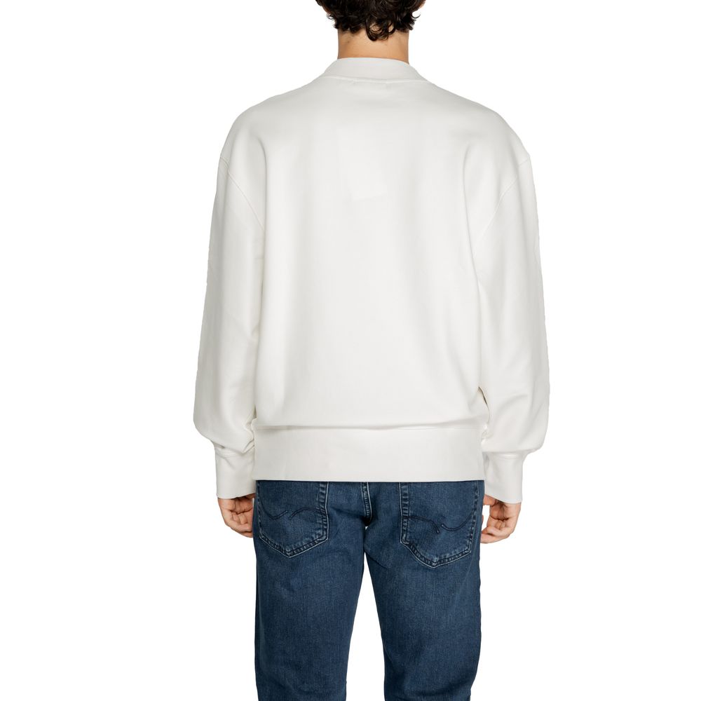 Calvin Klein Jeans Weißes Sweatshirt aus recycelter Baumwolle