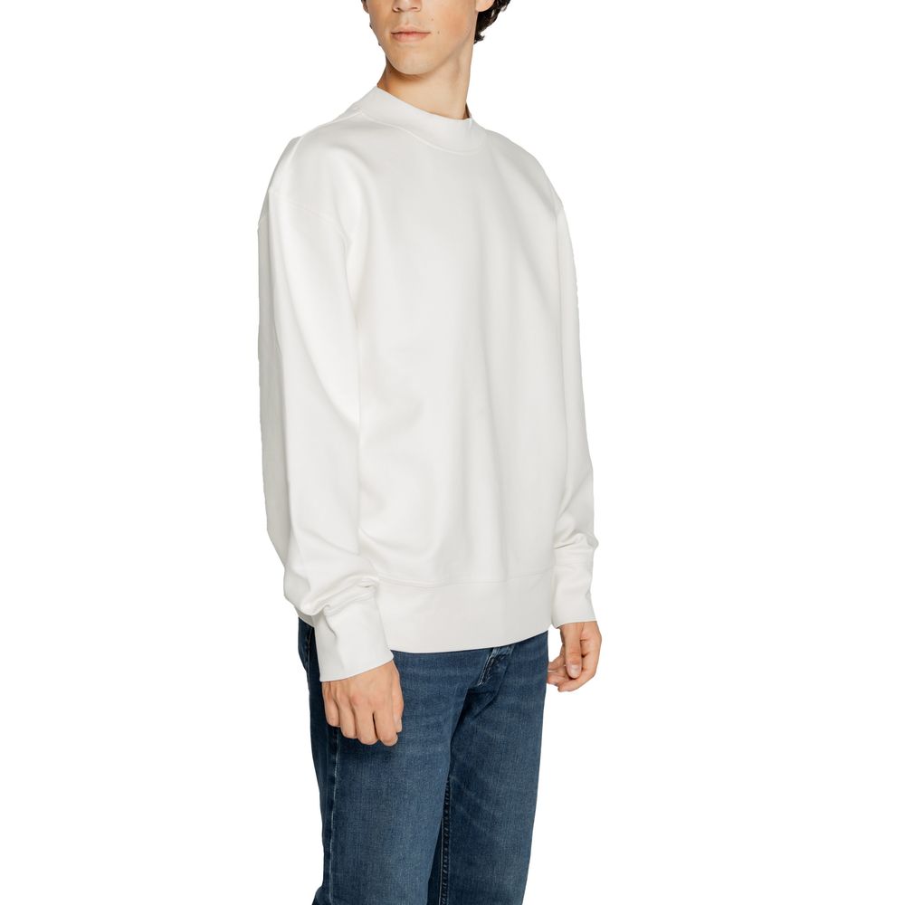Calvin Klein Jeans Weißes Sweatshirt aus recycelter Baumwolle
