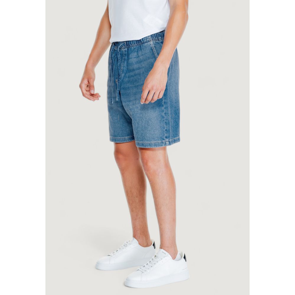 Jack Jones Hellblaue Baumwoll-Bermudashorts