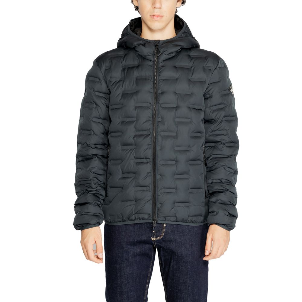 Replay Blaue Polyester-Jacke in voller Länge