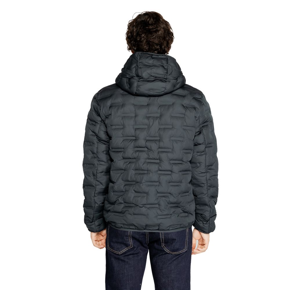 Replay Blaue Polyester-Jacke in voller Länge