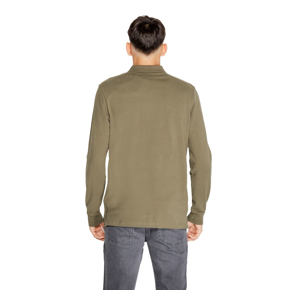 U.S. POLO ASSN. Grünes Langarm-Poloshirt aus Baumwolle