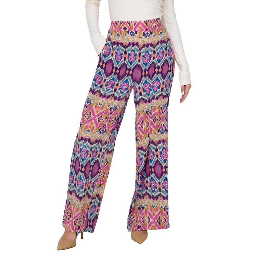 Only Palazzo-Hose aus recyceltem Polyester in Multicolor
