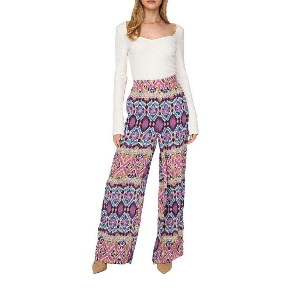 Only Palazzo-Hose aus recyceltem Polyester in Multicolor