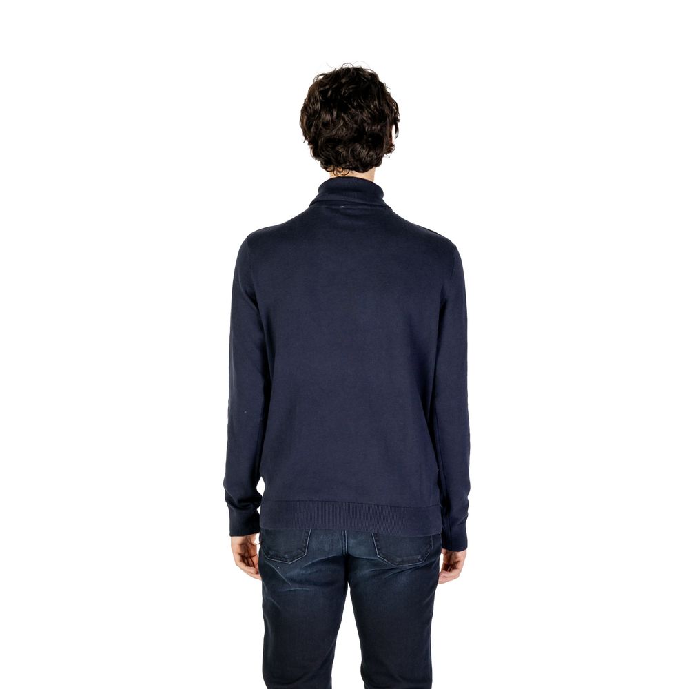 U.S. POLO ASSN. Blauer Baumwoll-Rollkragenpullover