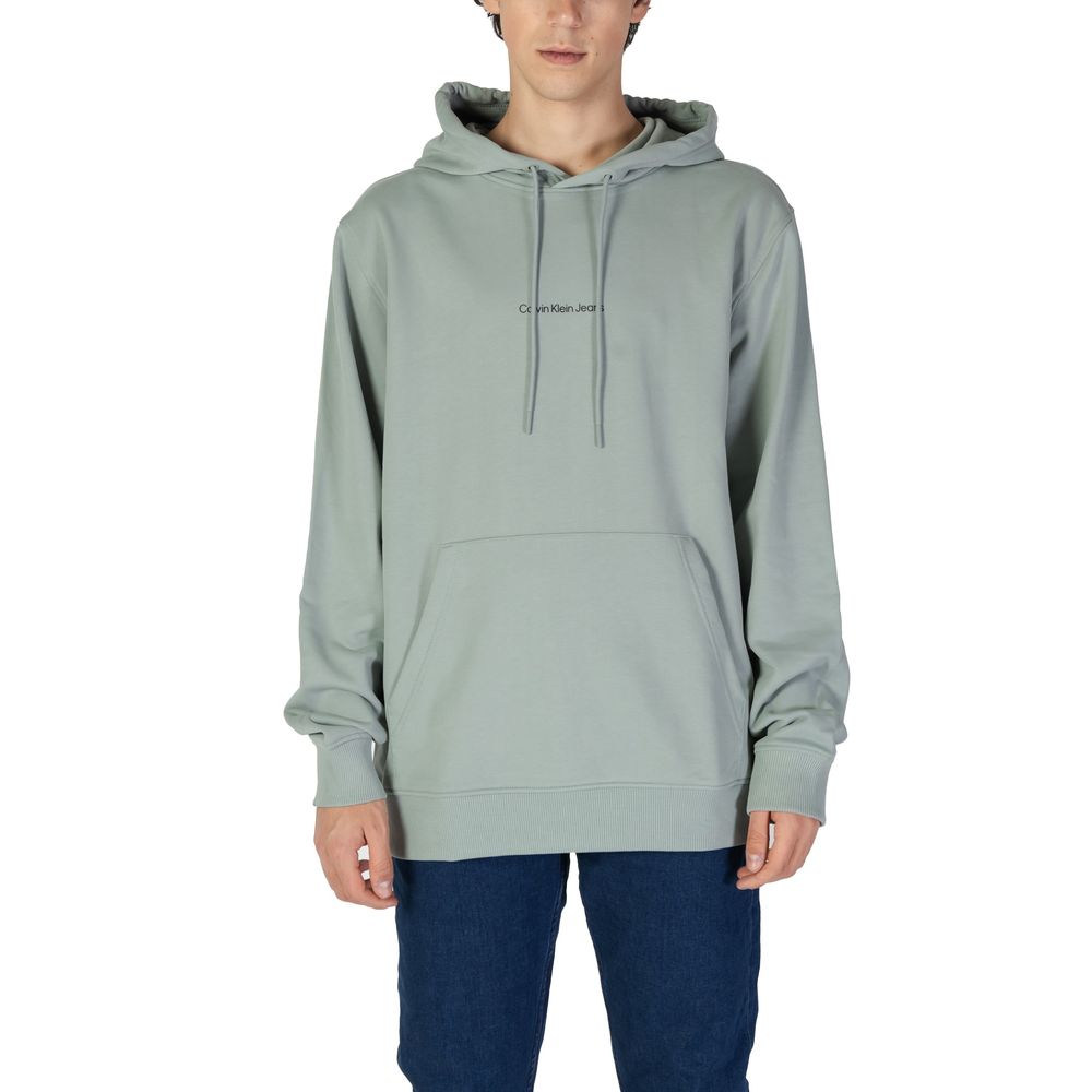 Calvin Klein Jeans Grüner Baumwoll-Kapuzenpullover