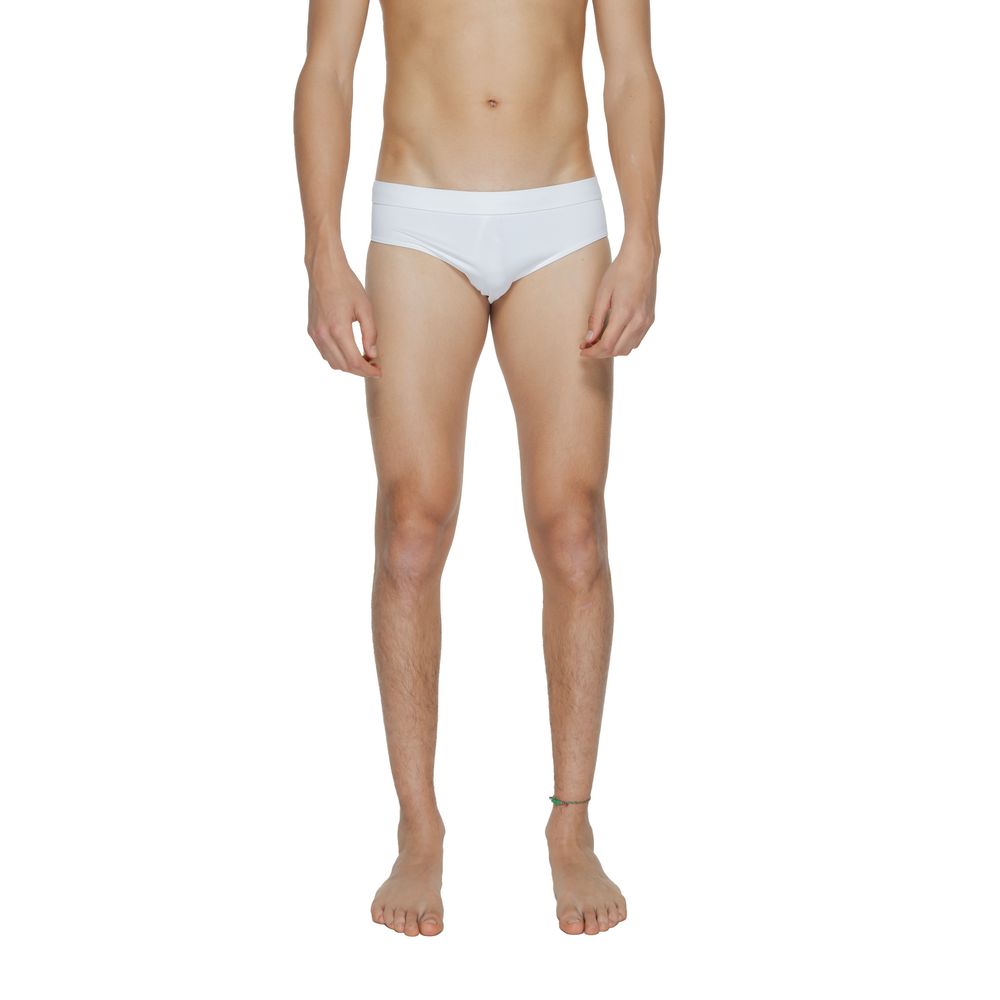 White polyamide swim briefs by Calvin Klein