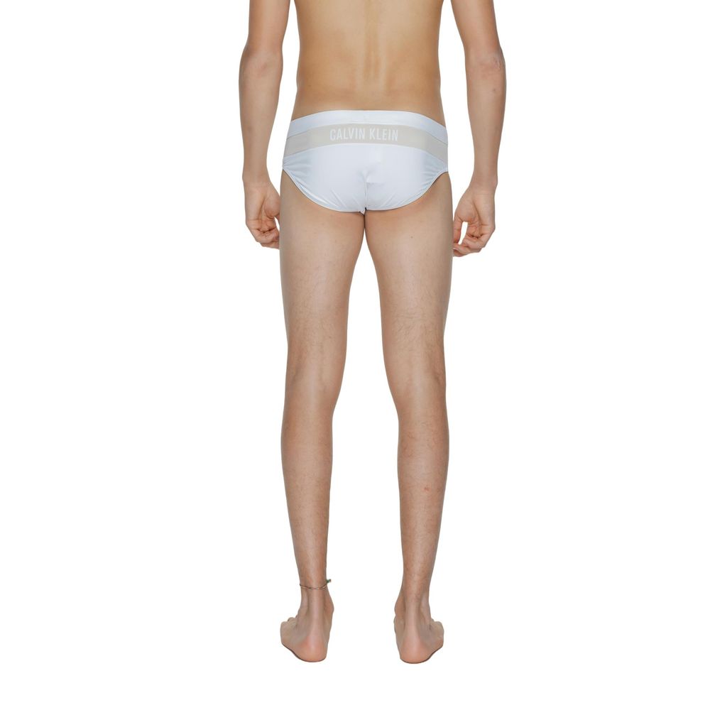 White polyamide swim briefs by Calvin Klein