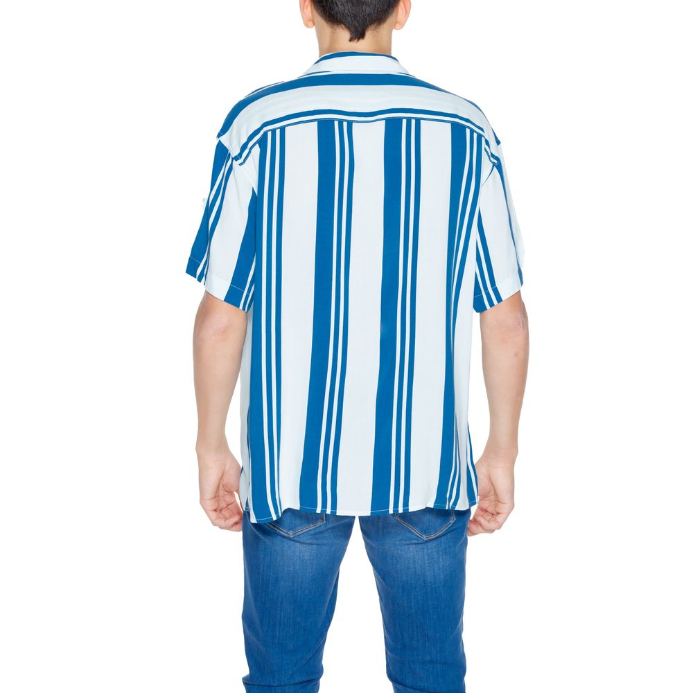 Jack Jones Kurzarmhemd aus blauer Viskose