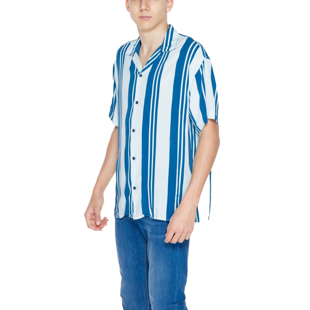 Jack Jones Kurzarmhemd aus blauer Viskose