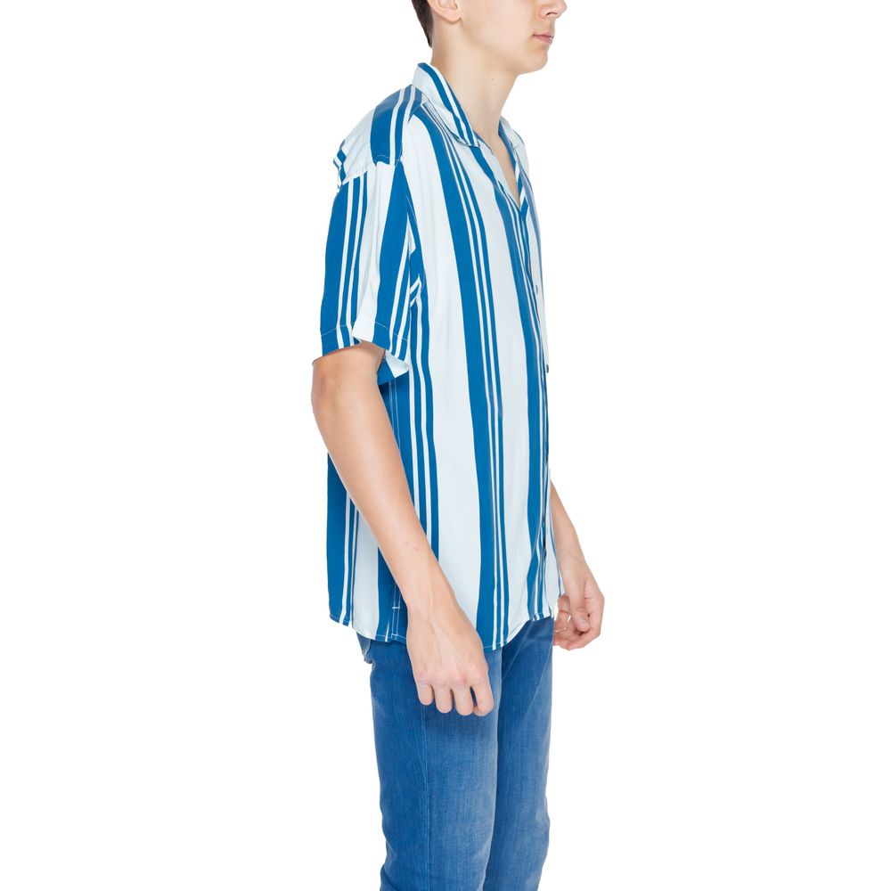 Jack Jones Kurzarmhemd aus blauer Viskose