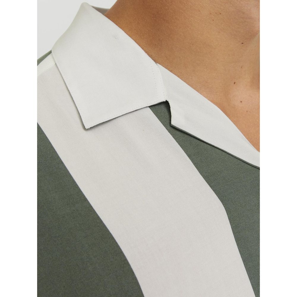 Jack Jones Green Viscose Short Sleeve Shirt