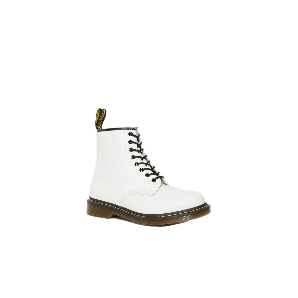 Dr. Martens Weiße Leder-Schnürstiefel