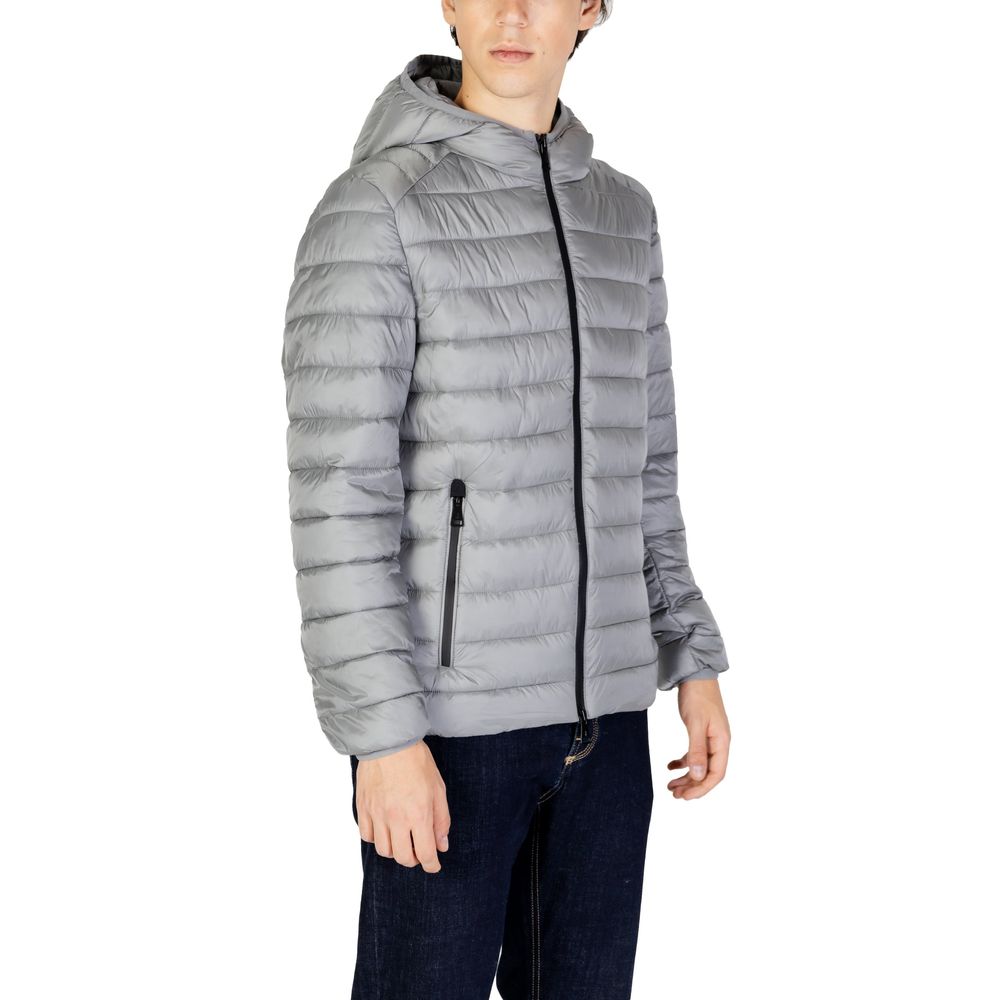 Gianni Lupo Grey Polyamide Coat