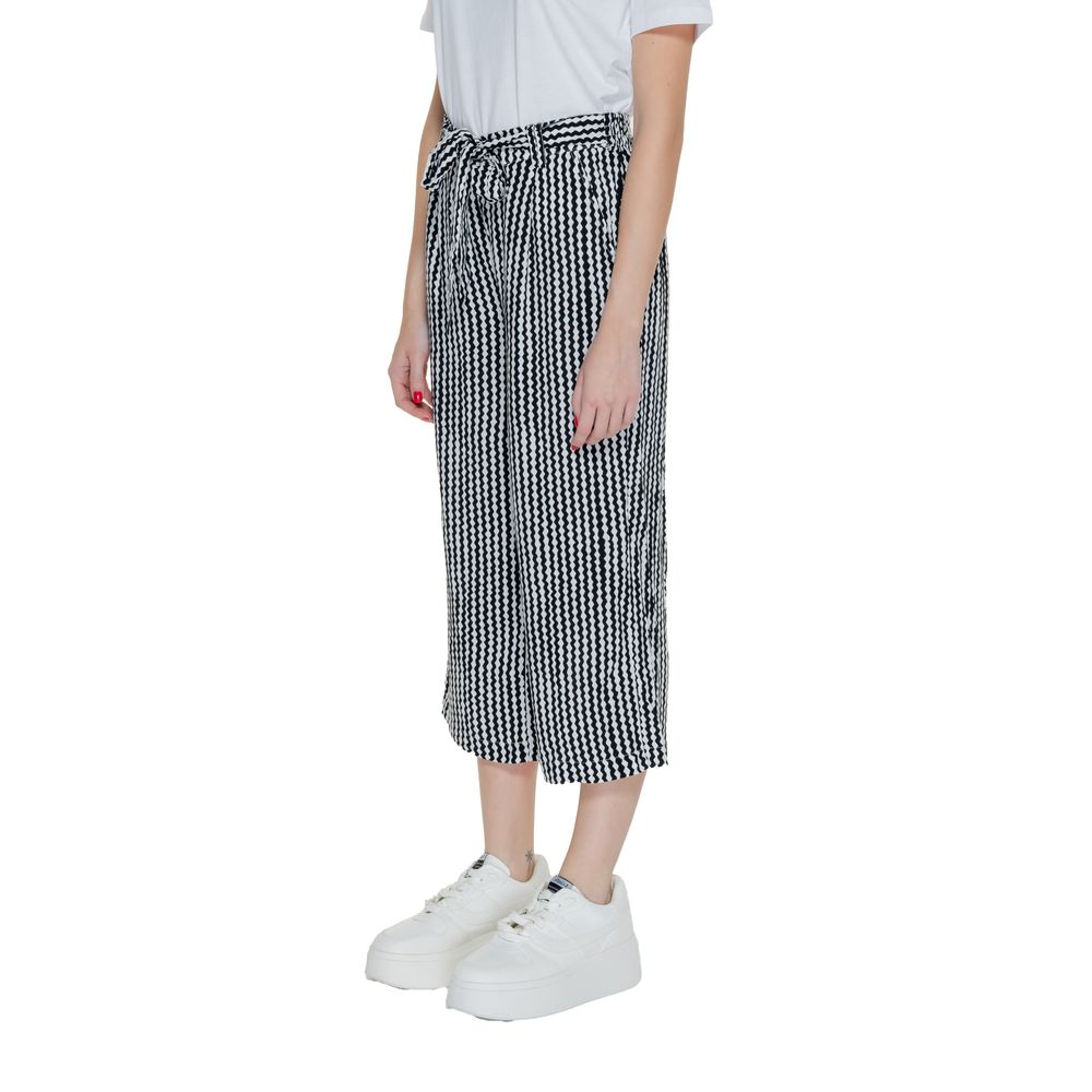 Only Black Viscose Cropped Trousers