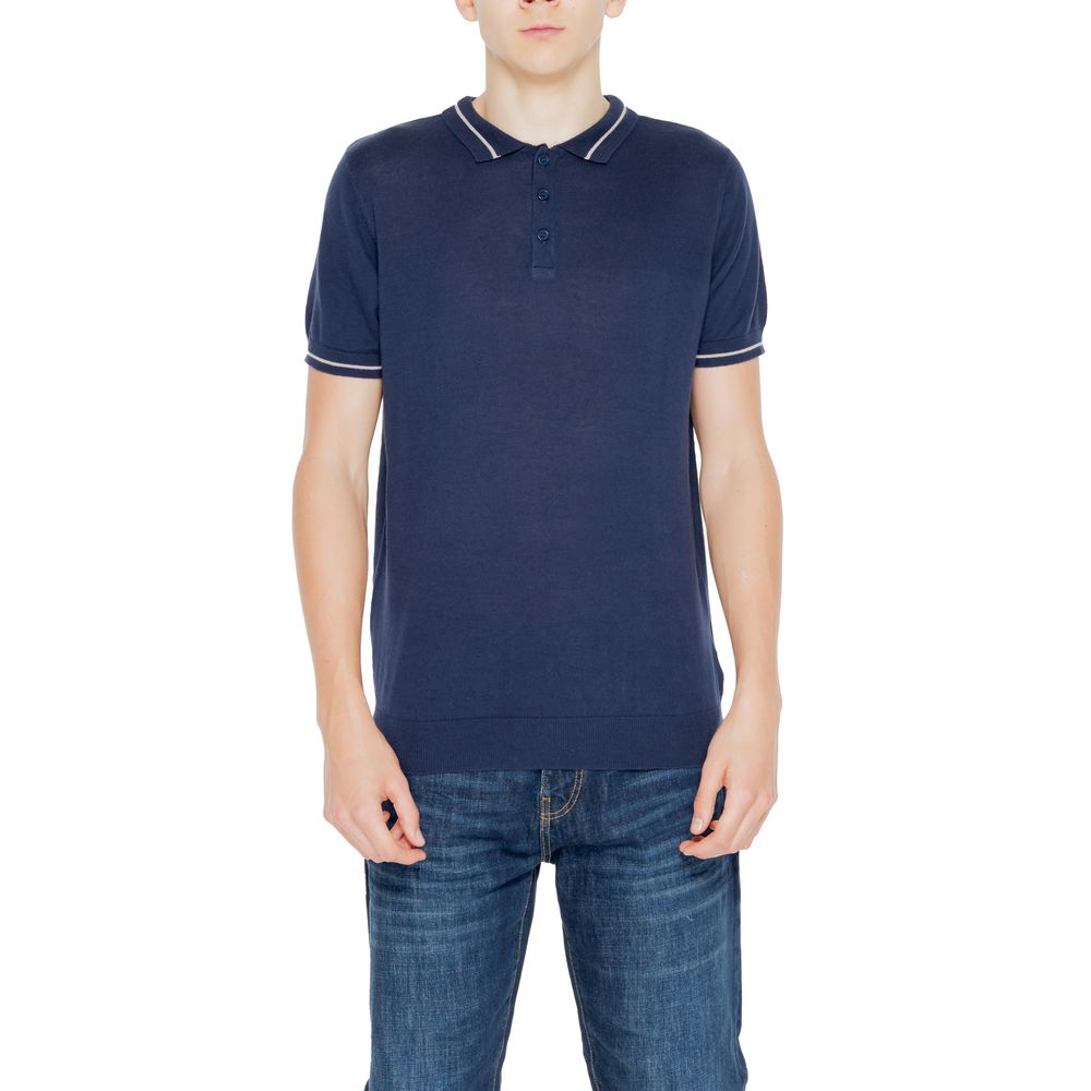 Hamaki-Ho Blue Short Sleeve Cotton Polo Shirt