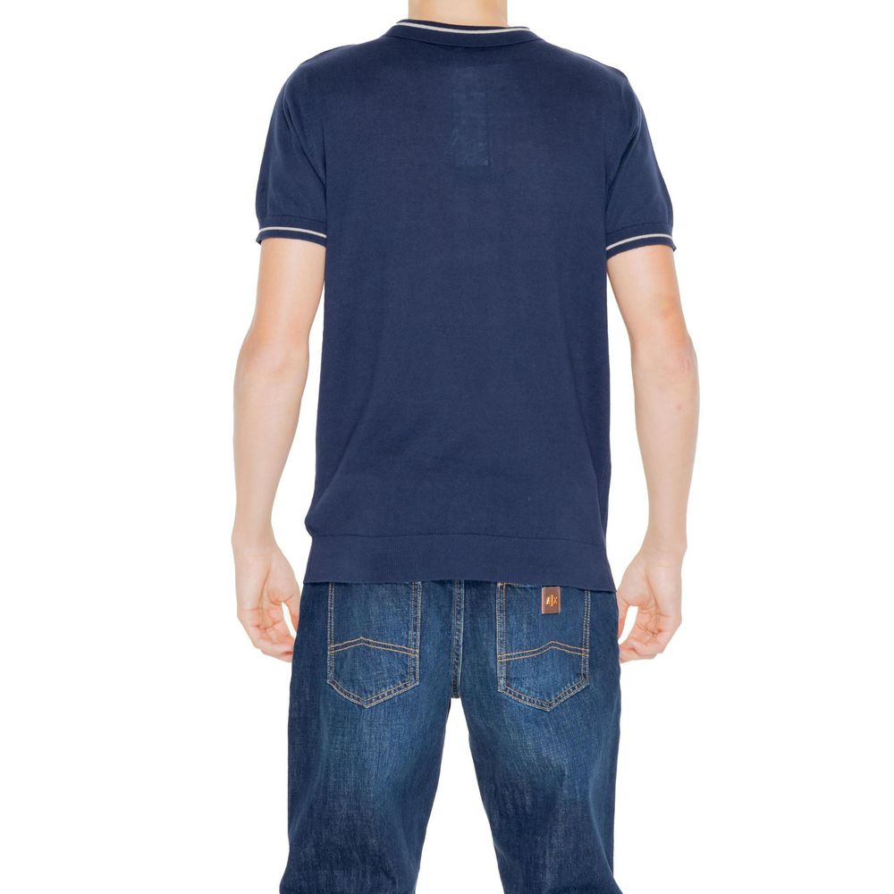 Hamaki-Ho Blue Short Sleeve Cotton Polo Shirt