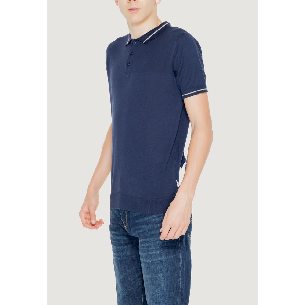 Hamaki-Ho Blue Short Sleeve Cotton Polo Shirt