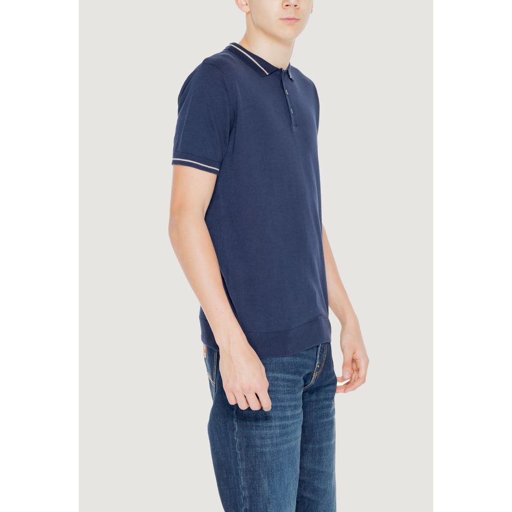 Hamaki-Ho Blue Short Sleeve Cotton Polo Shirt