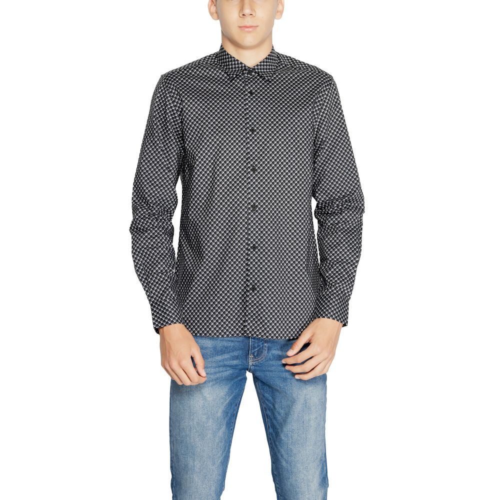 Antony Morato Grey Patterned Cotton Shirt