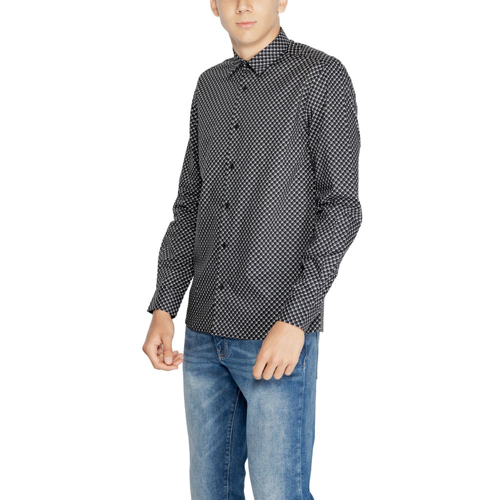 Antony Morato Grey Patterned Cotton Shirt