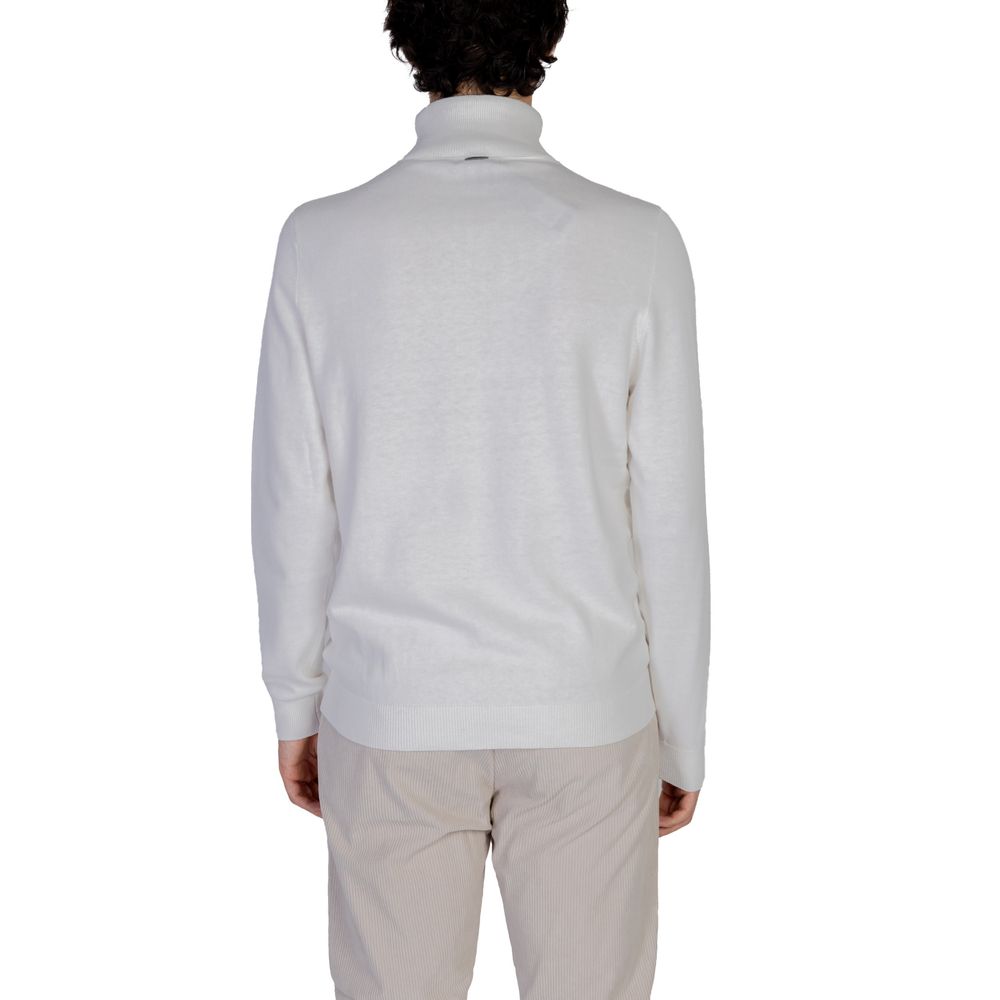 Antony Morato White Cotton Roll Neck Jumper