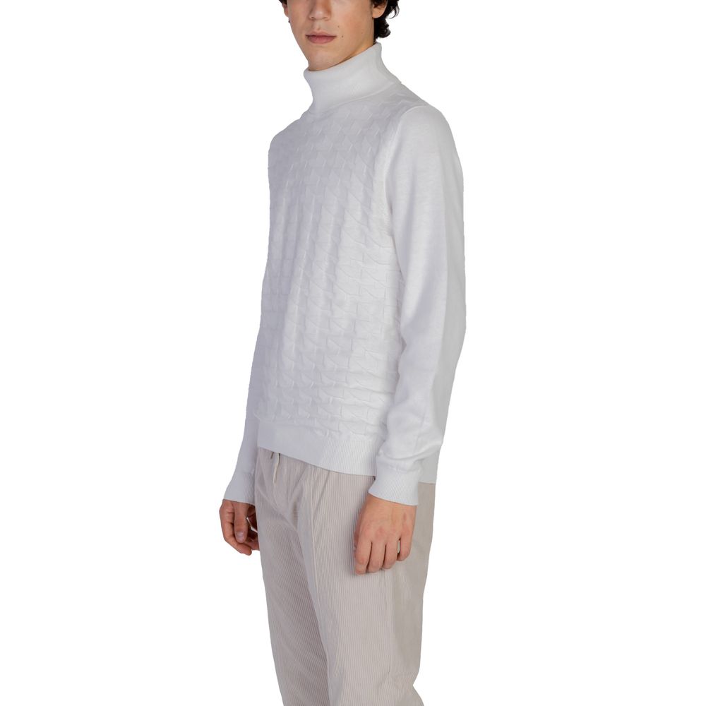 Antony Morato White Cotton Roll Neck Jumper