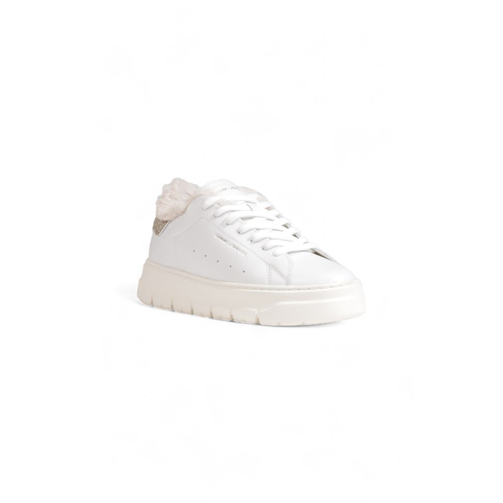 Crime London White Chunky Leather Sneakers