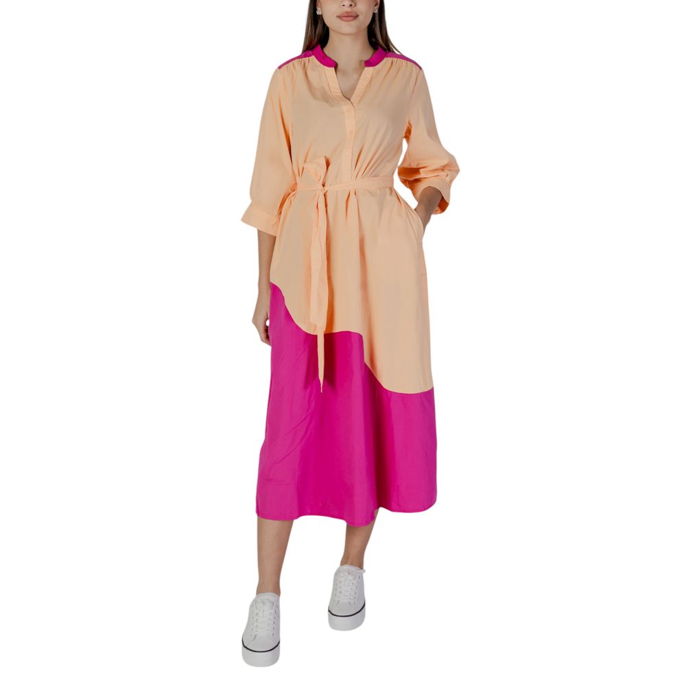 B.Young Langes Baumwollkleid in Orange