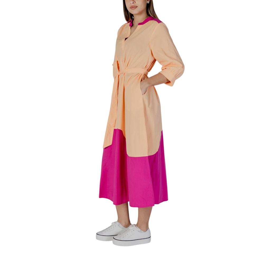 B.Young Langes Baumwollkleid in Orange