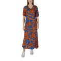 B.Young Blaues Viskose-Maxikleid