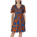 B.Young Blaues Viskose-Midi-Kleid