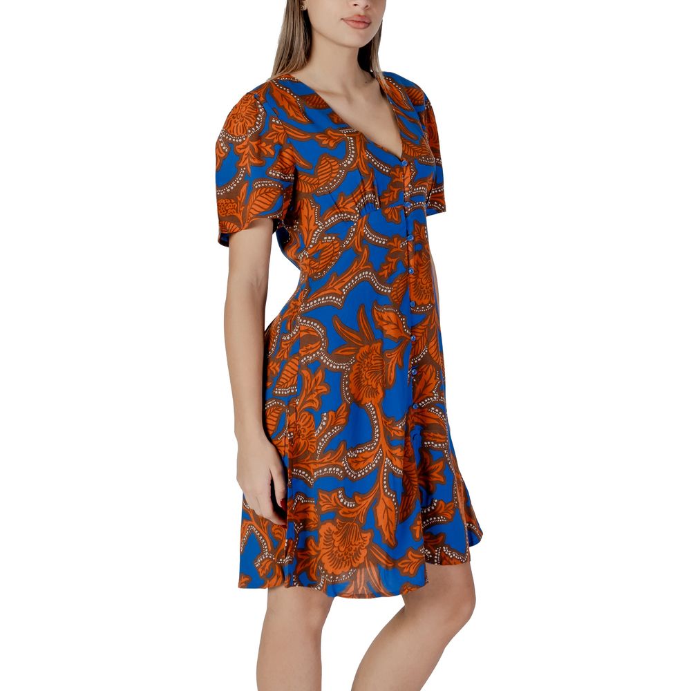 B.Young Blaues Viskose-Midi-Kleid