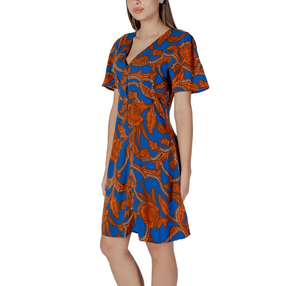 B.Young Blaues Viskose-Midi-Kleid