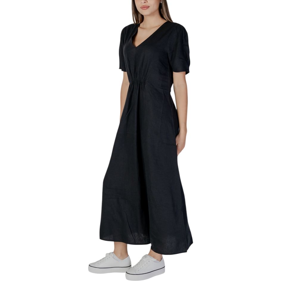 B.Young Black Linen Maxi Dress