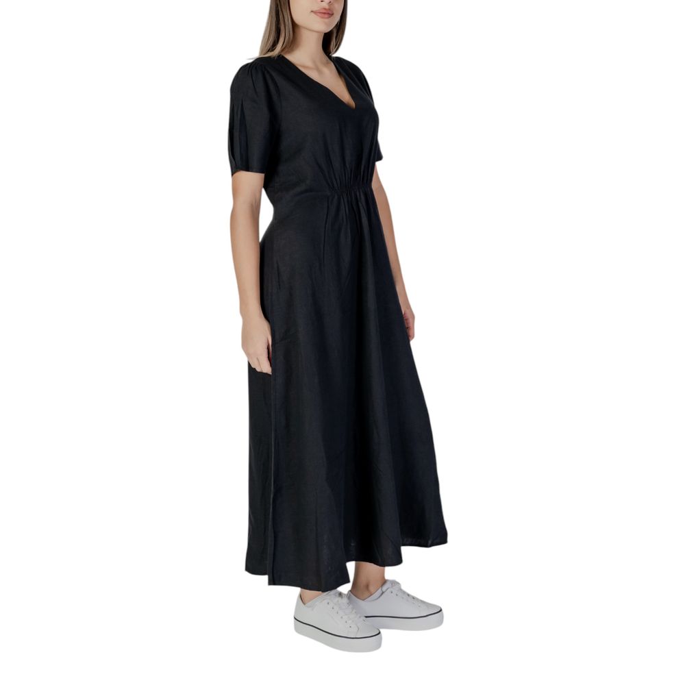 B.Young Black Linen Maxi Dress
