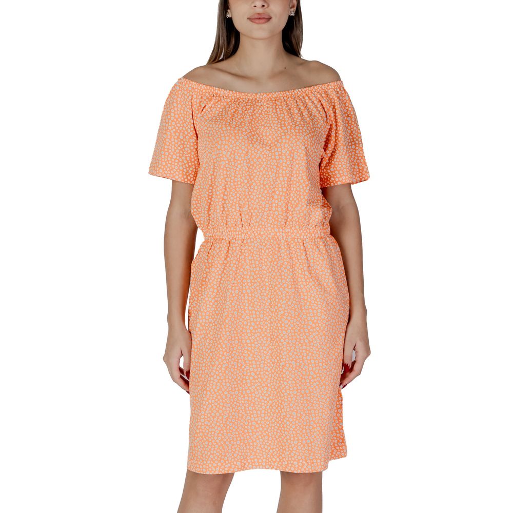 B.Young Short Cotton Dress in Orange