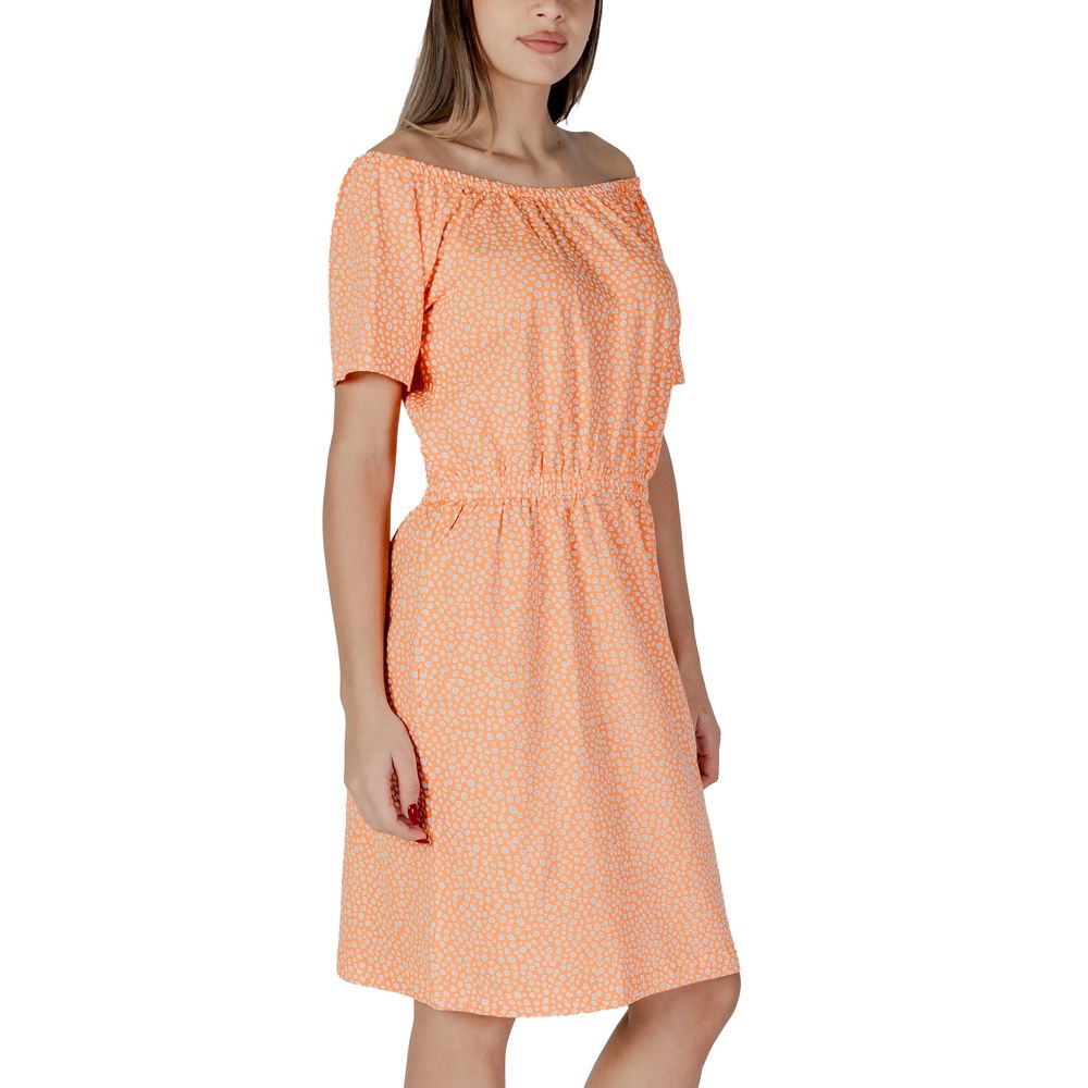 B.Young Short Cotton Dress in Orange