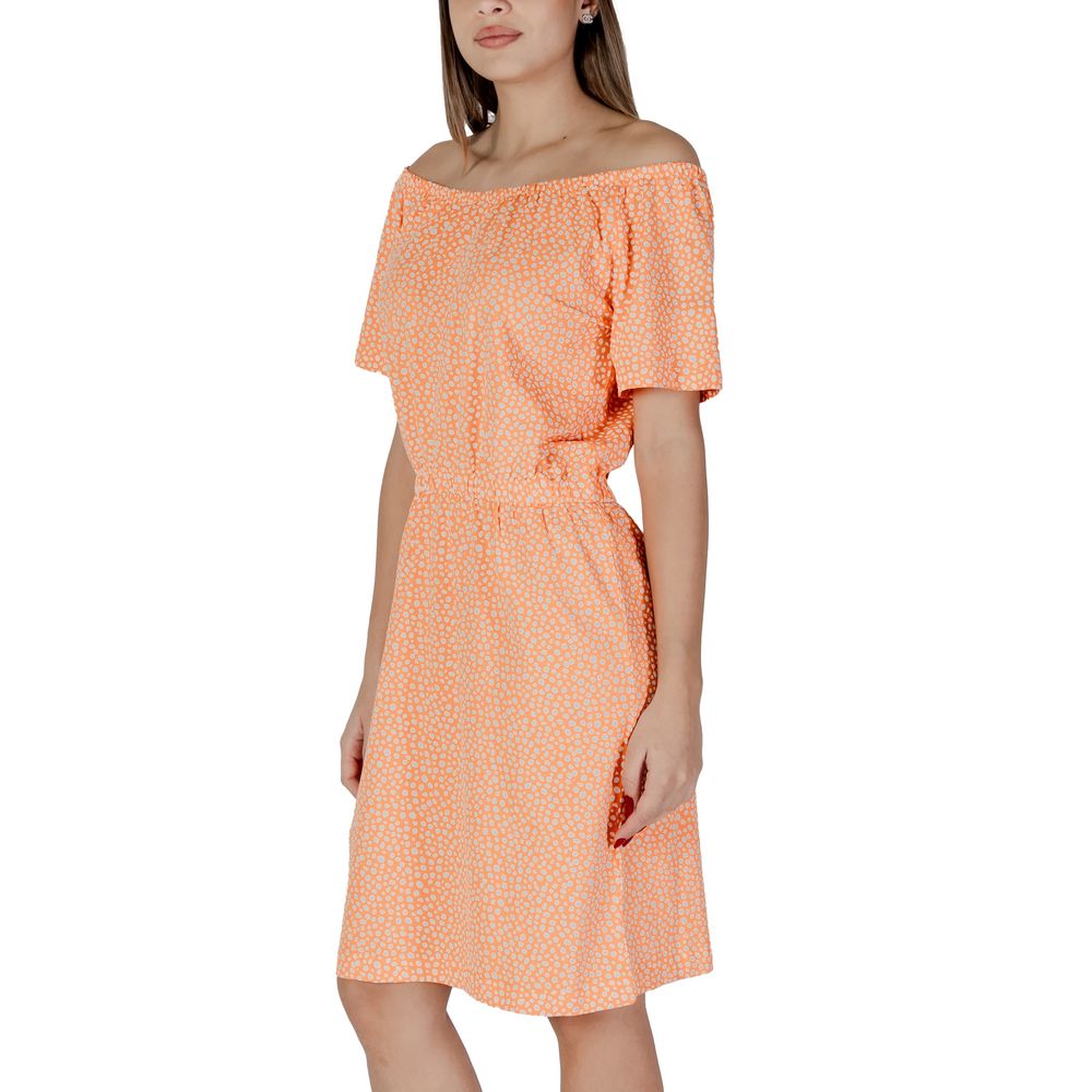 B.Young Short Cotton Dress in Orange