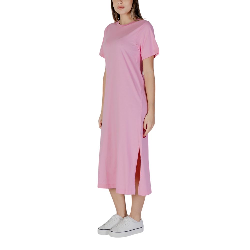 B.Young Buntes Baumwoll-Midi-Kleid