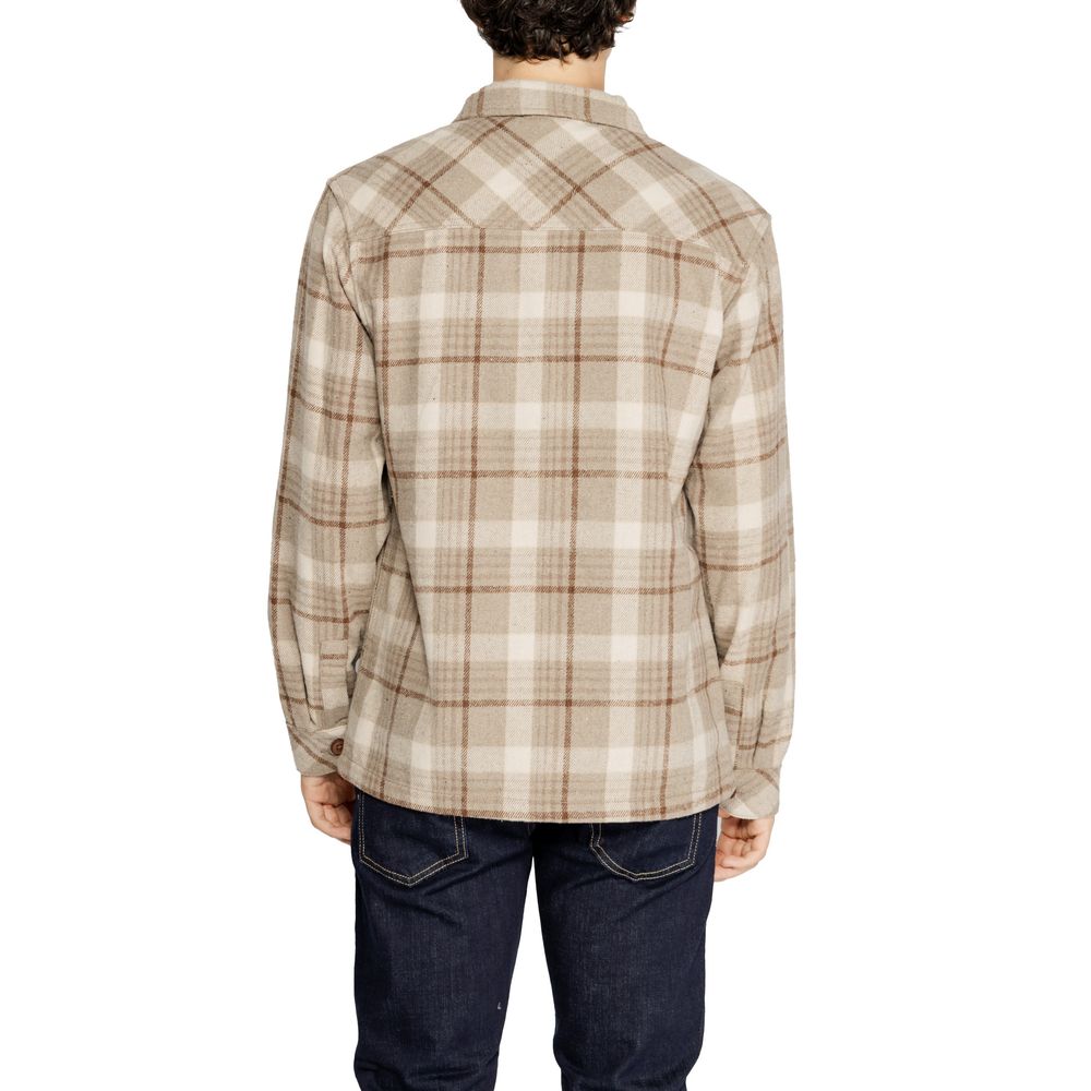 Hamaki-Ho Beige Patterned Polyester Shirt